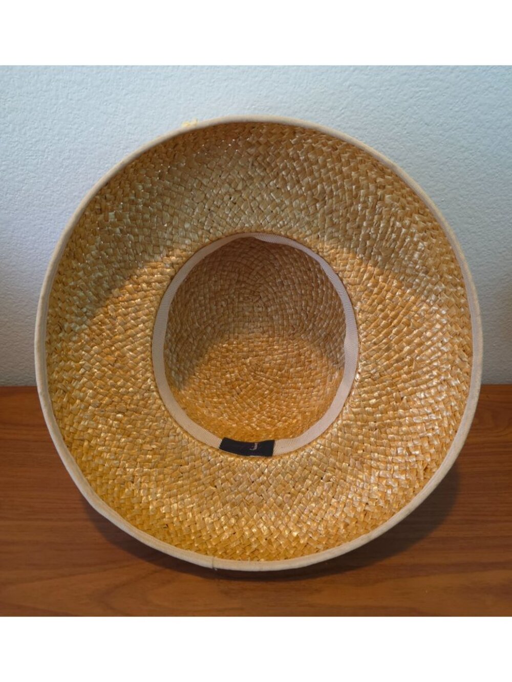 Vtg Lily J x Eric Javits Kettle Brim Straw Hat w/ Yellow Floral Accent  7-1/8 - Picture 5 of 10